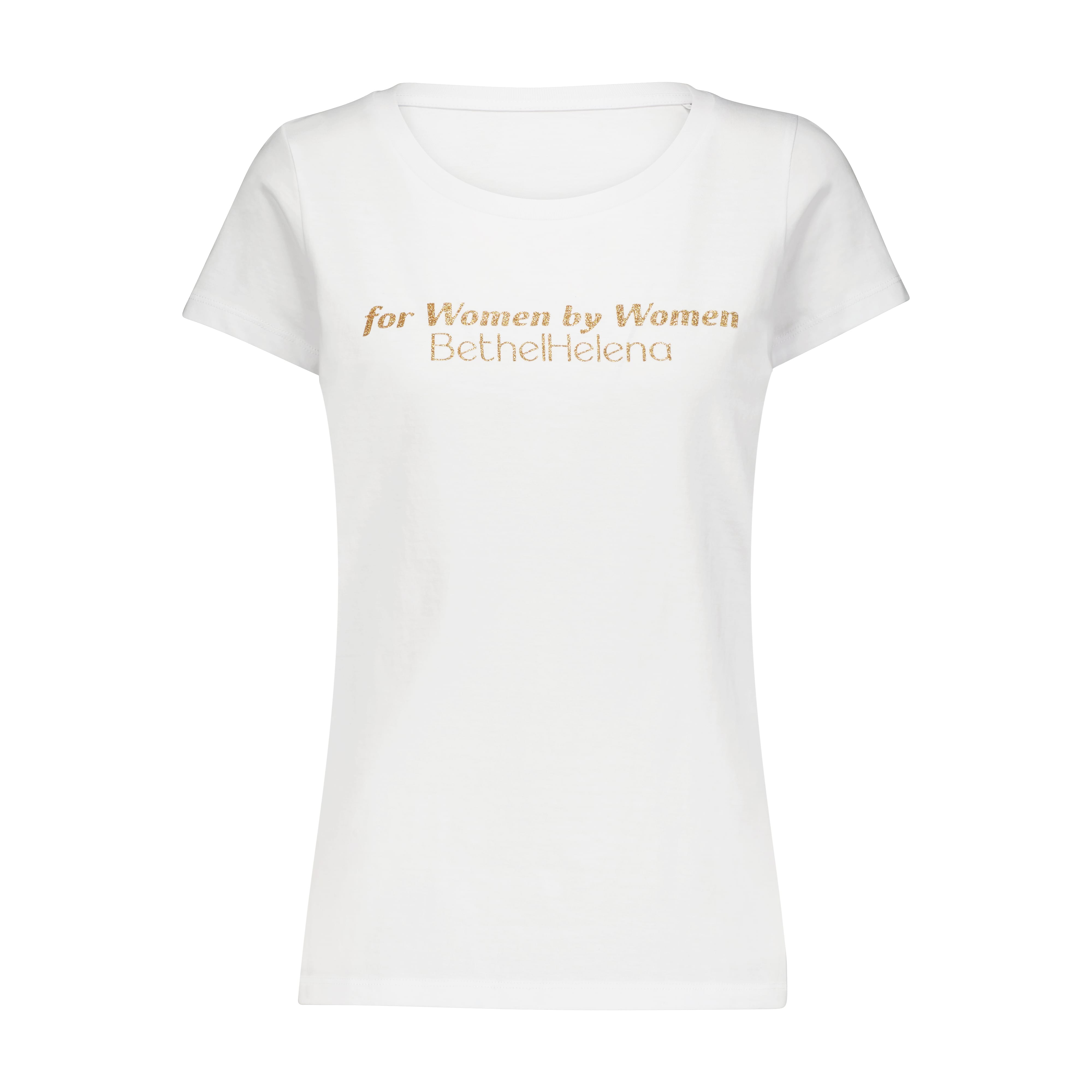 For Women By Women Tee, Gold Text